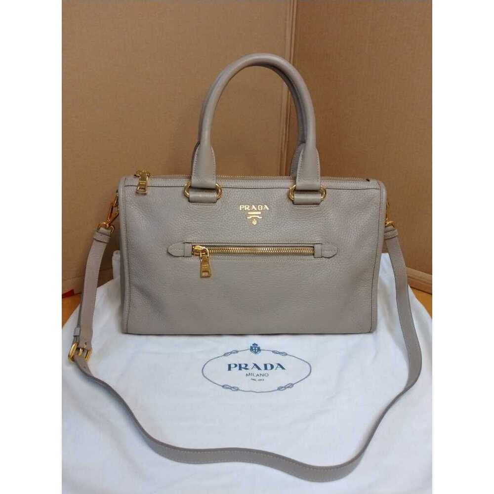 Prada Vitello Daino Shopping Satchel Pomice pebbled calfskin leather